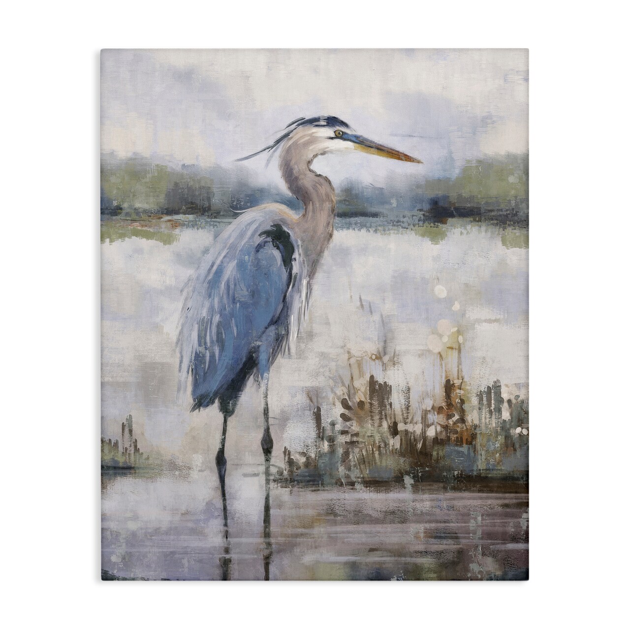 Stupell Industries Coastal Sea Heron Canvas Wall Art Design by Nina Blue